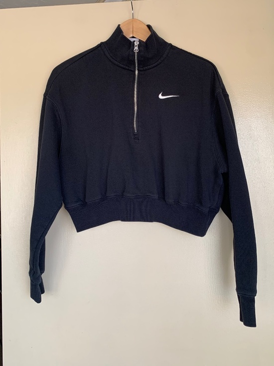 Nike Tops - Nike Black 1/4 Zip Cropped Sweatshirt Gym Athlesuire Sporty Sz.S